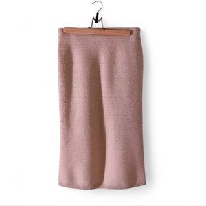 Arch4 Pink Knit Midi Skirt 100% cashmere